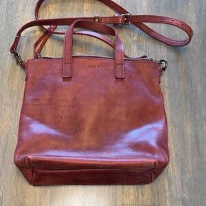 Able Abera Commuter Women's Leather Tote Bag in Burgundy